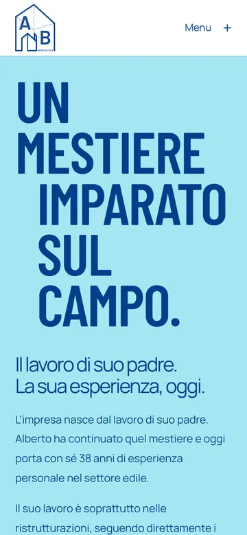 Da telefono, la sezione su Alberto con la storia dell’impresa.