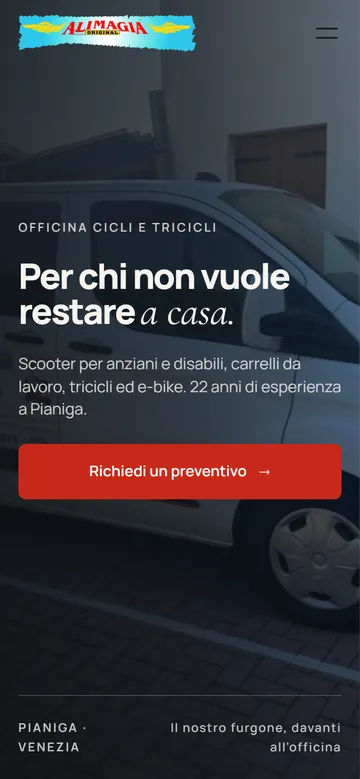 Il sito di Alimagia da telefono