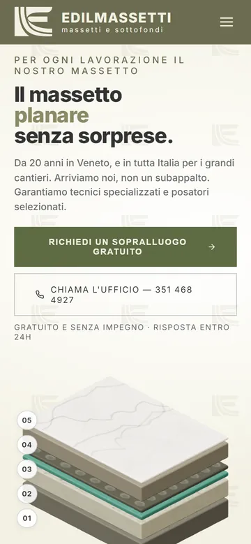 Il sito di EdilMassetti da telefono